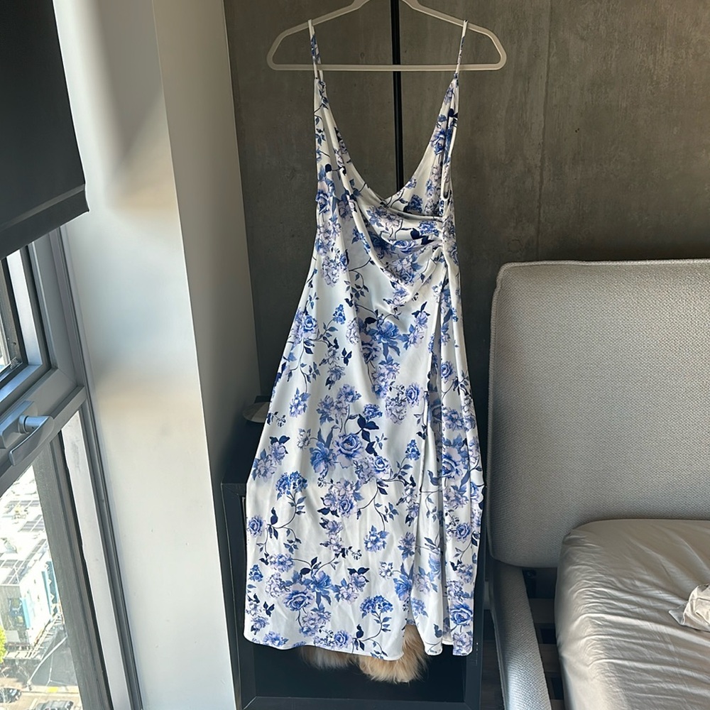 Urban outfitters Lily Satin wrap midi dress